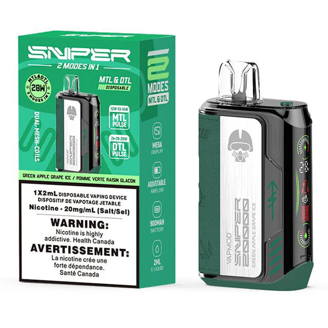Sniper Disposable 20K - Green Apple Grape Ice (5pc/Carton)