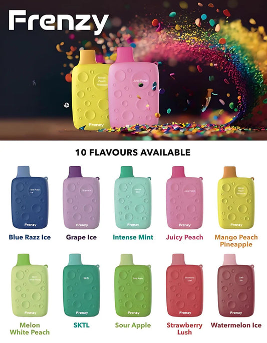Frenzy Disposable 6000 Puffs - Blue Razz Ice (10pc/Carton)