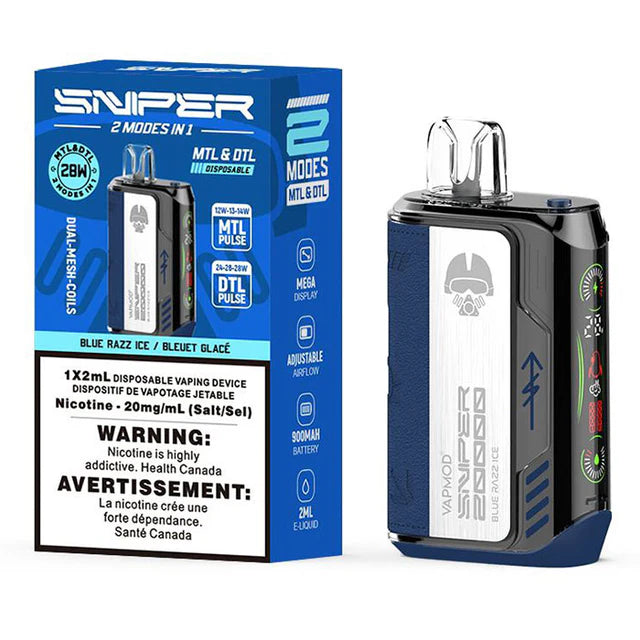Sniper Disposable 20K - Blue Razz Ice (5pc/Carton)